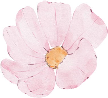 Watercolor pink flower